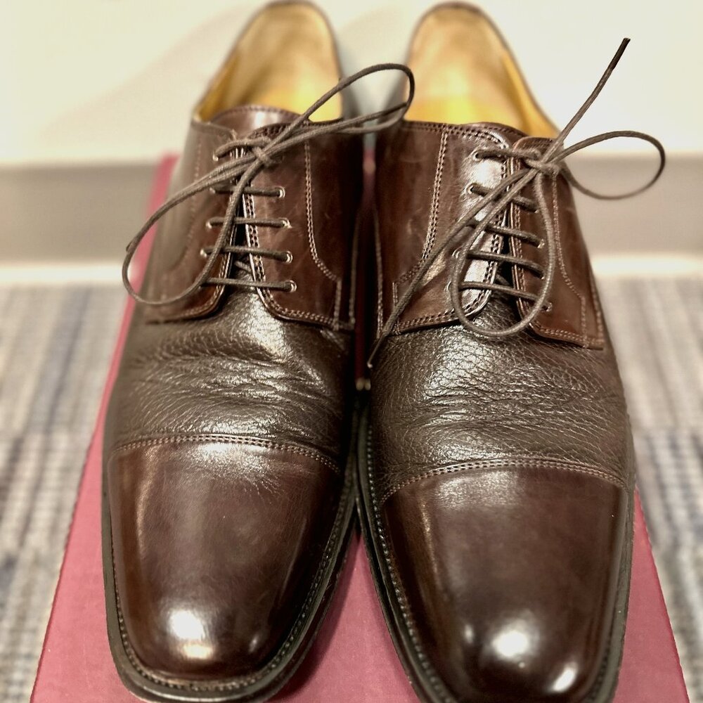 Johnston & Murphy Dress Shoes Oxford Brown Leather Mens 8.5 Men